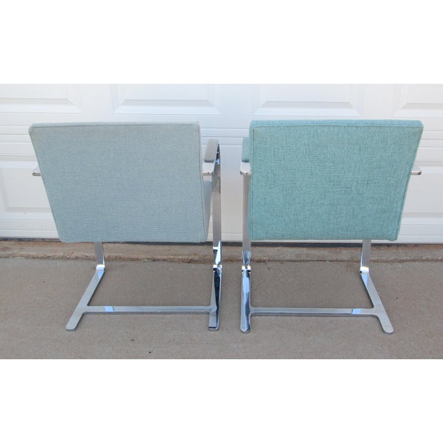 Late 20th Century Ludwig Mies Van Der Rohe Brno Style Chairs Flat Arm For Sale - Image 4 of 12