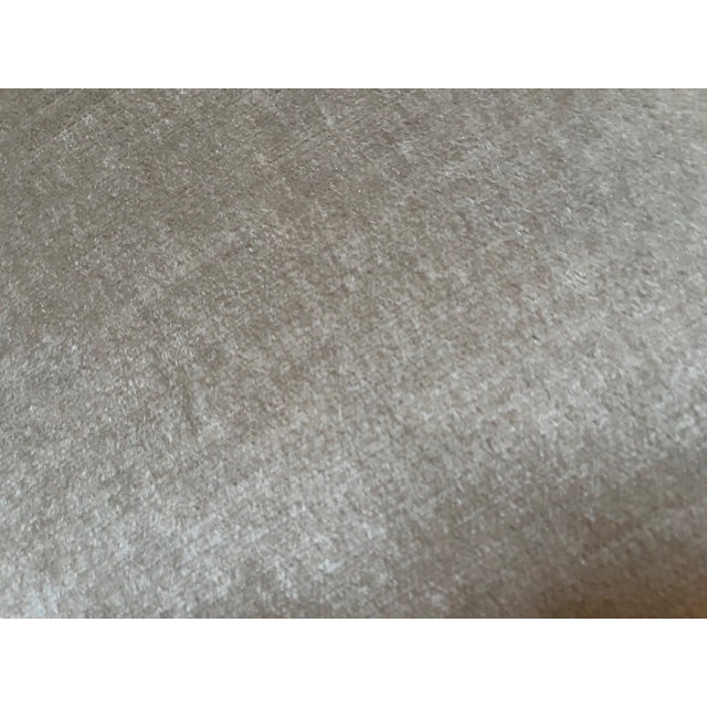 Vintage Wingback Lounge Chair and Custom Ottoman Reupholstered in Pollack Fabric For Sale - Image 9 of 11