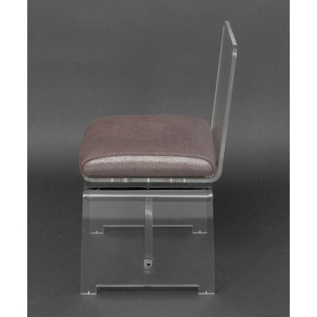 Modern Clear Acrylic Swivel Side Chair For Sale In New York - Image 6 of 7