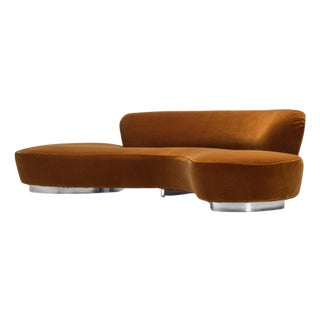 Serpentine Sofa in Mohair from Vladimir Kagan, USA, 1999 For Sale