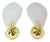 1980s Shell Shaped Brass and Glass Wall Lamps - A Pair For Sale