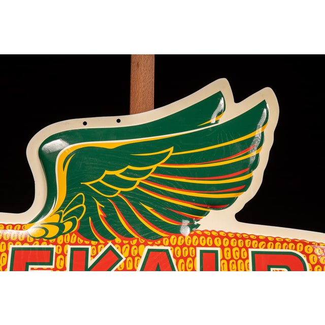 Vintage Nos DeKalb Winged Corn Advertising Sign For Sale - Image 4 of 7