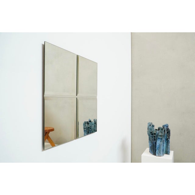 Square Glass Art Mirror by Michel Martens, Belgium, 1970s For Sale - Image 11 of 14