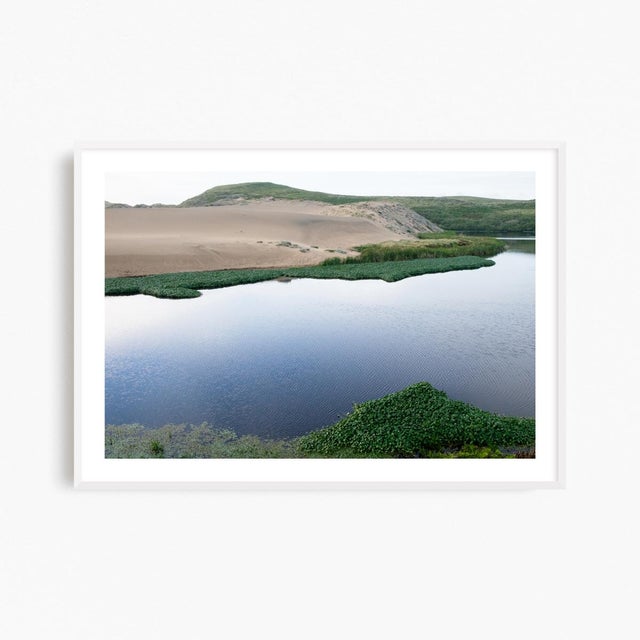 This contemporary minimalist coastal landscape captures the beautiful Abbotts Lagoon in California's Point Reyes National...