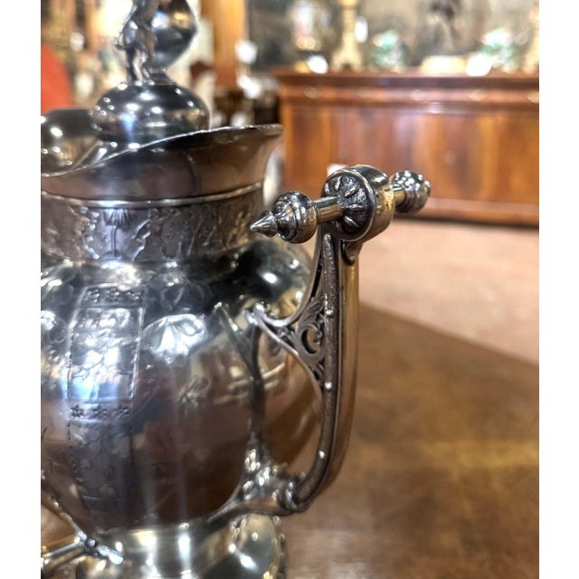 Early 20th Century English Silver-Plated Samovar With Lion Finial For Sale - Image 4 of 12