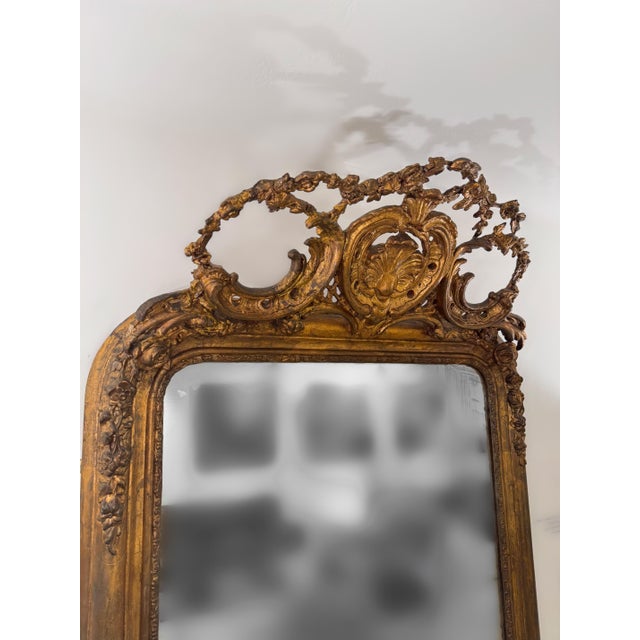 Mid 18th Century Louis XV 24K Gold Leaf Roccoco Mirror in Oak, 1740 For Sale - Image 5 of 10