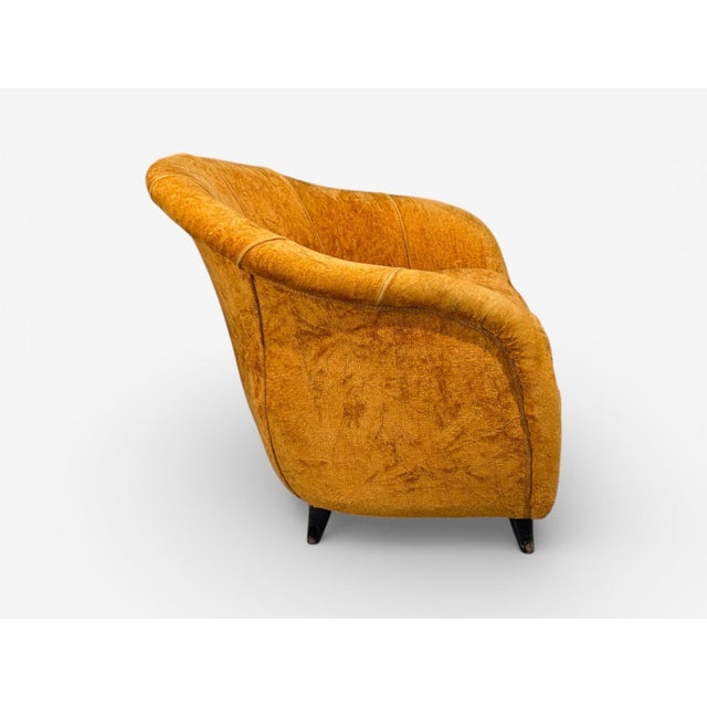 Federico Munari Style, Lounge Chairs, Fabric, Ebonized Wood, Italy, 1960s For Sale - Image 10 of 11