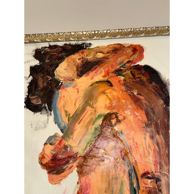 2020s Large Sasha Tverdaya Figurative Textured Canvas – European Expressionist Artwork, Framed For Sale - Image 5 of 5