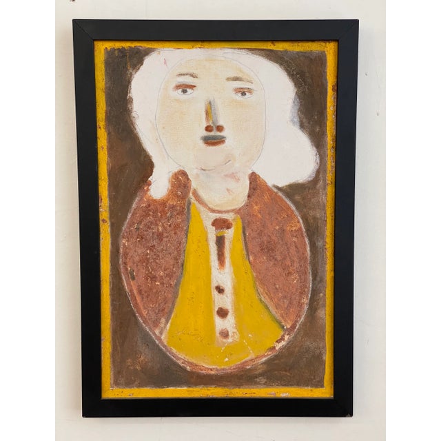 Vintage Jimmy Lee Sudduth Folk Art Portrait Painting on Canvas For Sale - Image 13 of 13