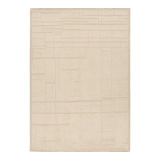 Rug & Kilim’s Moroccan Style Rug in Cream White Tones with Geometric Patterns - 13x18 For Sale