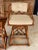 Brown Vintage Coastal Chippendale Rattan Swivel Counter Stools-Pair For Sale - Image 8 of 12