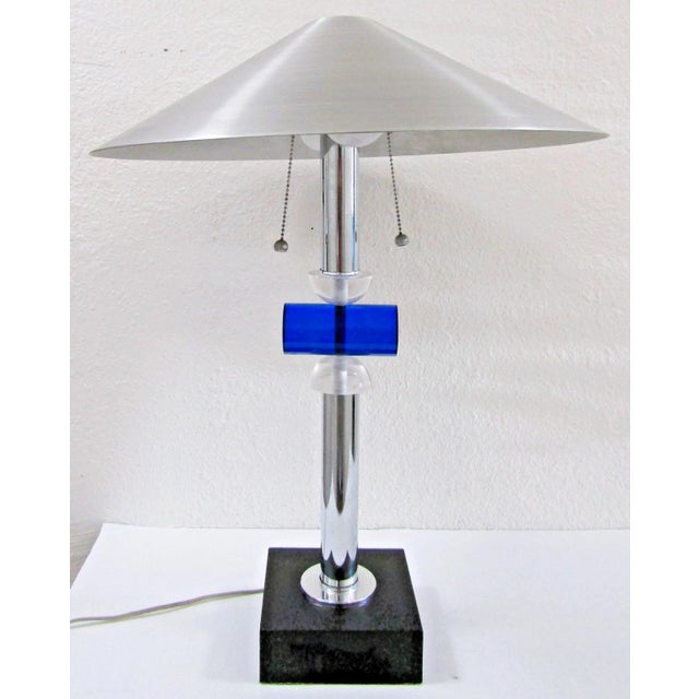 Mid-Century Modern 1970s Van Teal Mid-Century Modern Lucite, Chrome and Brushed Aluminum Table Lamp For Sale - Image 3 of 13