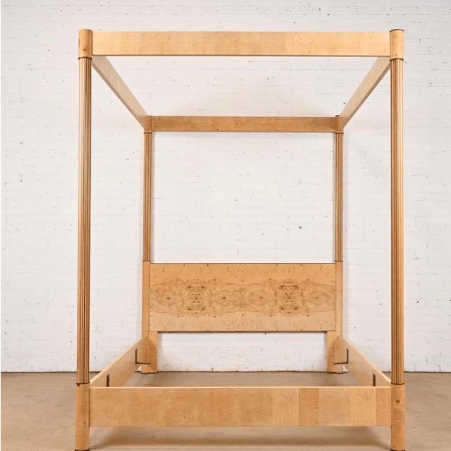 Mid-Century Modern 1980s Milo Baughman Style Queen Canopy Bed by Henredon Scene Two For Sale - Image 3 of 5