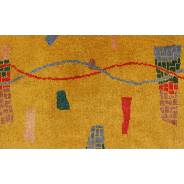 Mid 20th Century Mid-Century Modern Rug Turkish Carpet in Bright Yellow Red Blue Green & Pink For Sale - Image 11 of 13
