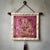 Asian Asian Square Magenta Golden Dragon Bats Blossom Flower Fabric Display Art For Sale - Image 3 of 9