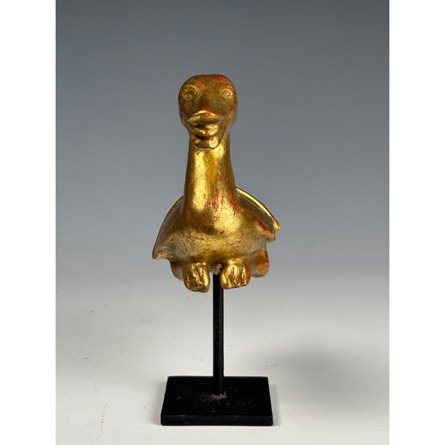 Antique Folk Art Giltwood Mythical Duck Sculpture, 1850 For Sale - Image 10 of 12