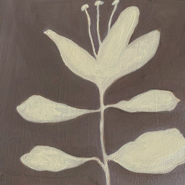 Botanical Art Set – Original Oil Paintings Neutral Modern Art Pair by Tatiana Duperault For Sale - Image 9 of 9