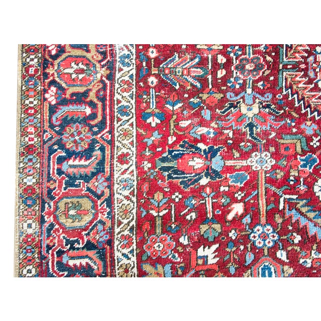 Early 20th Century Persian Heriz Rug For Sale - Image 9 of 14