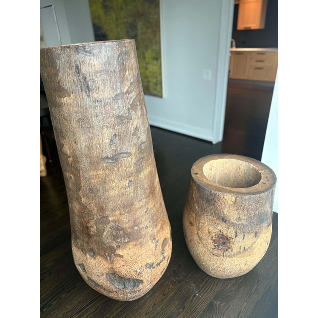 Large Organic Modern Wooden Vessels — Sculptural, Hand‑Carved, Primitive Modern Forms For Sale - Image 11 of 11