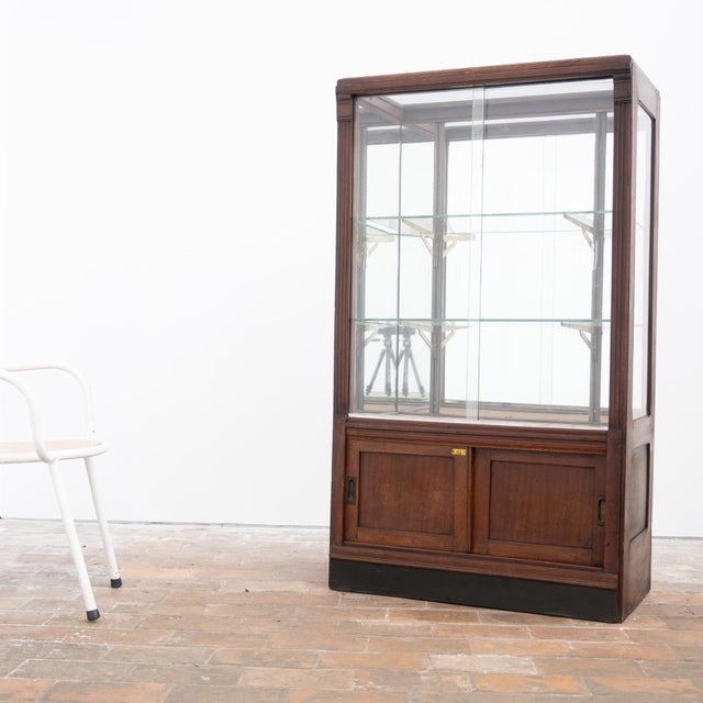 Early 20th Century Wooden, Glass and Brass Shop Display Case, France For Sale - Image 13 of 13