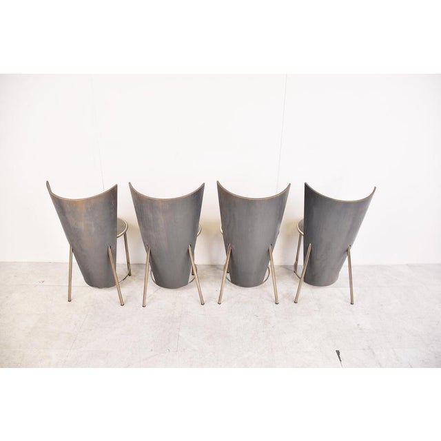 1990s Vintage Dining Chairs from Frans Van Praet, 1990s, Set of 4 For Sale - Image 5 of 12