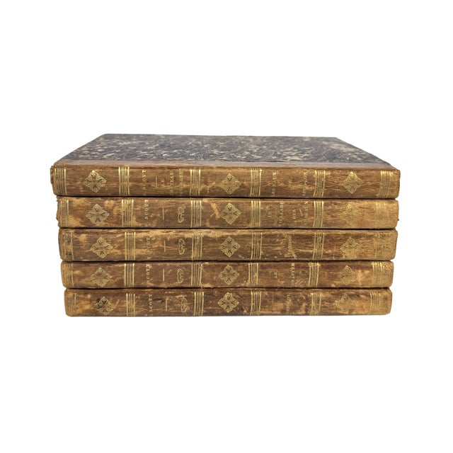 1830s Antique French Edition Walter Scott Novels Half-Leather - Set of 5 For Sale - Image 4 of 11