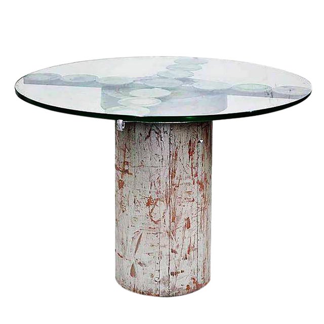1990s Custom Studio Made Table With Glass Top For Sale - Image 5 of 5