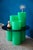 Pedestal Table in Green Acrylic Glass, 1980s For Sale - Image 4 of 11