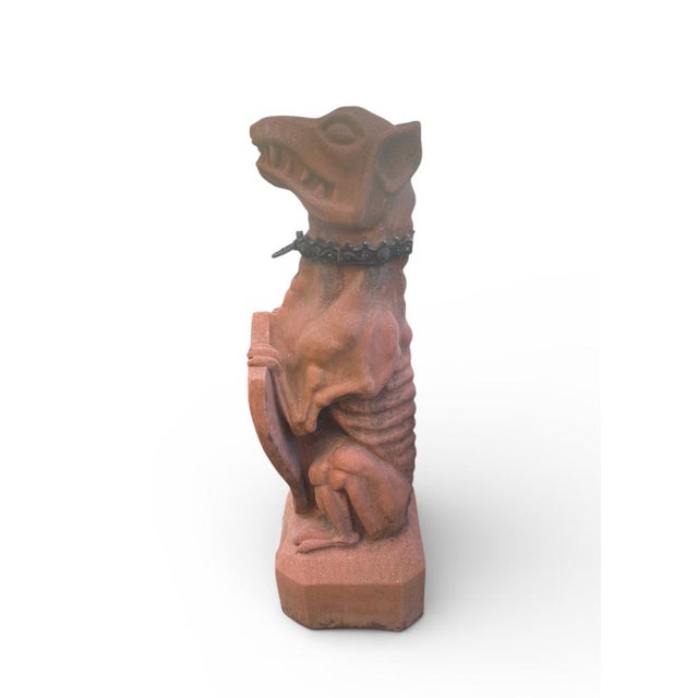 English Pair of Revival Terracotta Guardian Hounds For Sale - Image 3 of 7