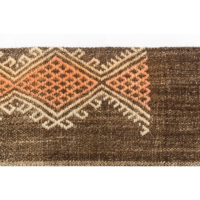 1950s Mid 20th Century Natural Brown & Tan Kilim Runner For Sale - Image 5 of 10