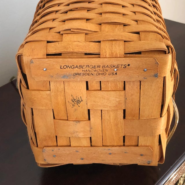 Vintage Longaberger Basket Form Table Lamp For Sale - Image 9 of 13