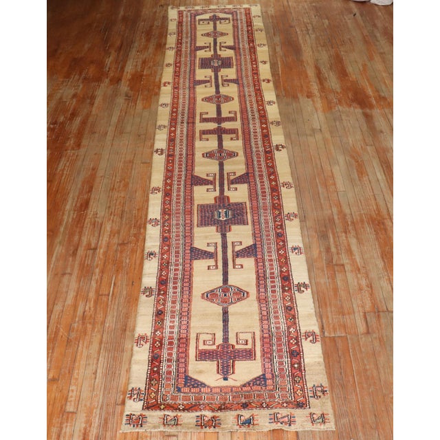 Early 20th Century Early 20th Century Camel Hair Persian Serab Runner rug no.j3132 For Sale - Image 5 of 9