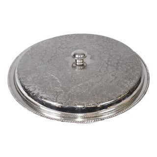 Victorian Silver Plate Tray Serving Lidded Food Dome Platter For Sale