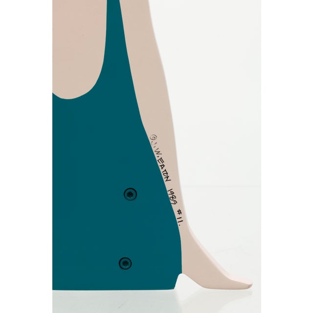 Black James W. Eaton, Untitled (Woman With Bird) 1989 Signed Painted Metal Sculpture For Sale - Image 8 of 8