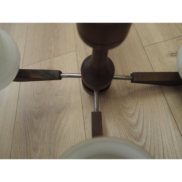 Vintage Danish Wooden Chandelier, 1970s For Sale - Image 9 of 11