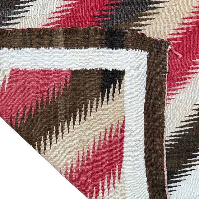 Mounted Early 20th Century Diné Eye Dazzler Rug For Sale - Image 13 of 14