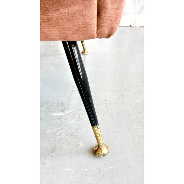 Metal Mid-Century Modern Velvet Chair by Marco Zanuso for Arflex, Italy, 1950s For Sale - Image 7 of 13