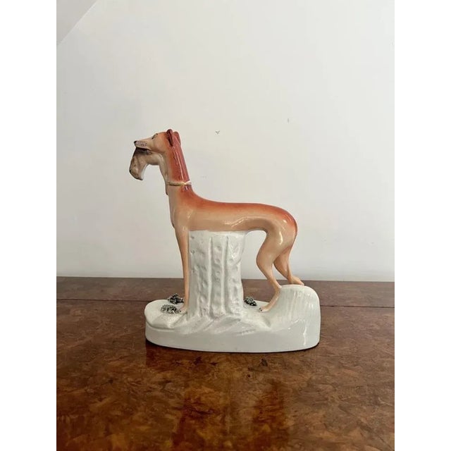 Late 19th Century Large Antique Victorian Staffordshire Greyhound, 1880 For Sale - Image 5 of 8