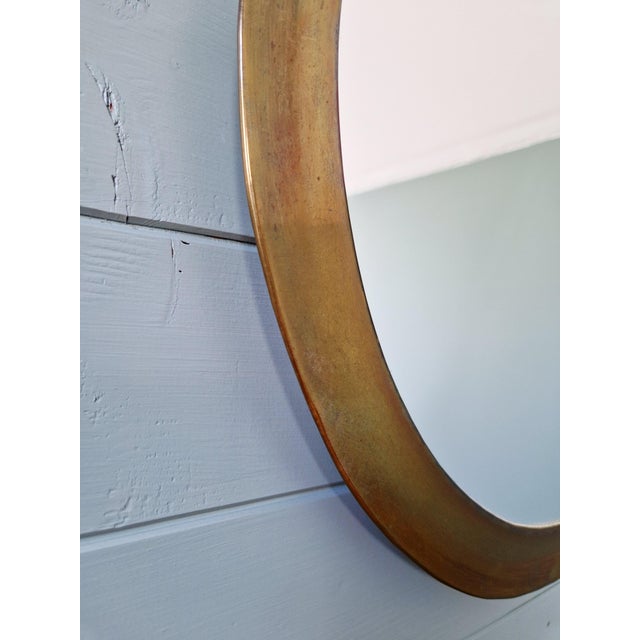 Vintage Brass Mirror in Teardrop Shape, 1970s For Sale - Image 6 of 8