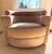 Roche Bobois Roche Bobois Sculptural Circular Swivel Lounge Chair in Camel Suede Attributed to Vladimir Kagan For Sale - Image 4 of 18