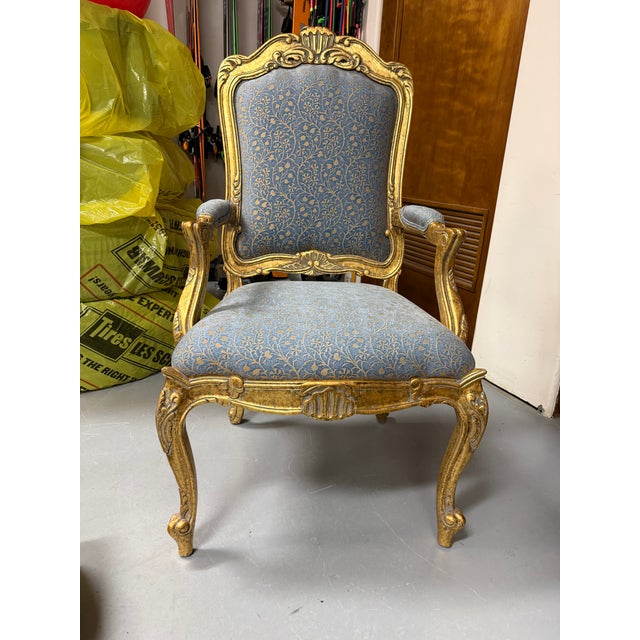 Fortuny 1990s 8 Fortuny Upholstered Classic Dining Room Chairs For Sale - Image 4 of 5