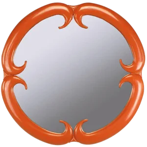 Baker Furniture Cinnabar Red Quatrefoil Mirror