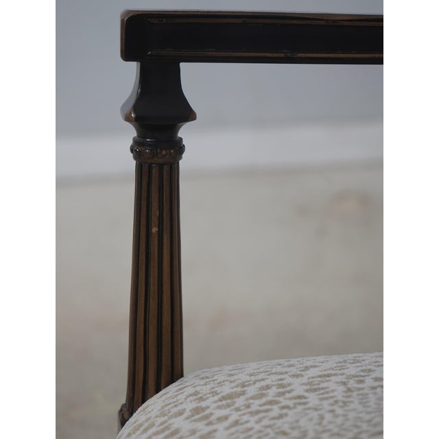 Wood Interior Crafts Black & Gold Chinoiserie Arm Chair For Sale - Image 7 of 18