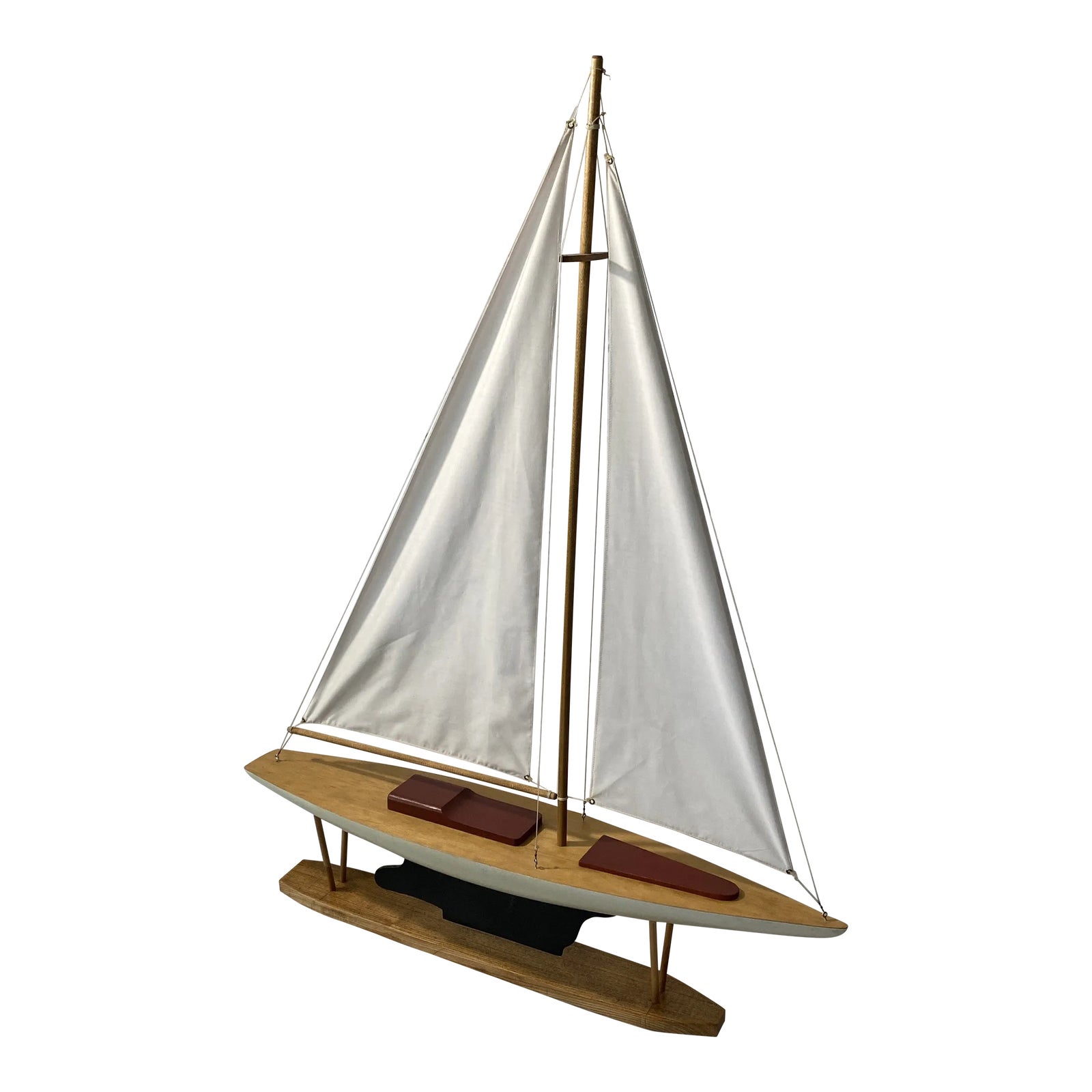 Large Vintage Mid-Century Modern Racing Sloop Model | Chairish