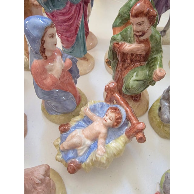Ceramic Vintage Christmas Nativity Set For Sale - Image 7 of 8