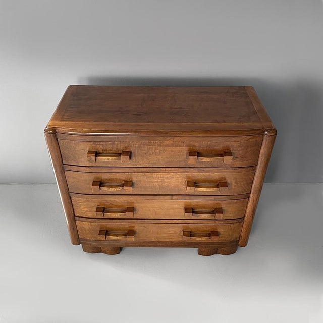 Italian Art Deco Chest of Drawers in Wood, 1930s For Sale - Image 3 of 17