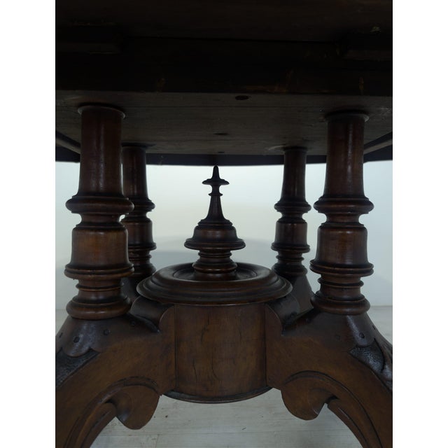 Antique Oval Coffee Table in Mahogany with Marquetry For Sale - Image 5 of 15