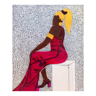 "I Will Sit Till I Rest", Acrylic on Canvas Painting by Janet Adegoke For Sale