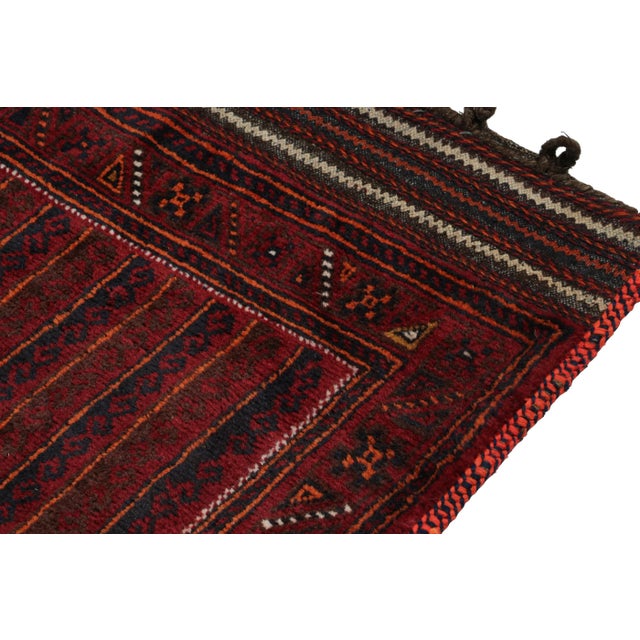 Rug & Kilim’s Baluch Tribal Scatter Rug in Crimson Red With Geometric Patterns For Sale In New York - Image 6 of 8