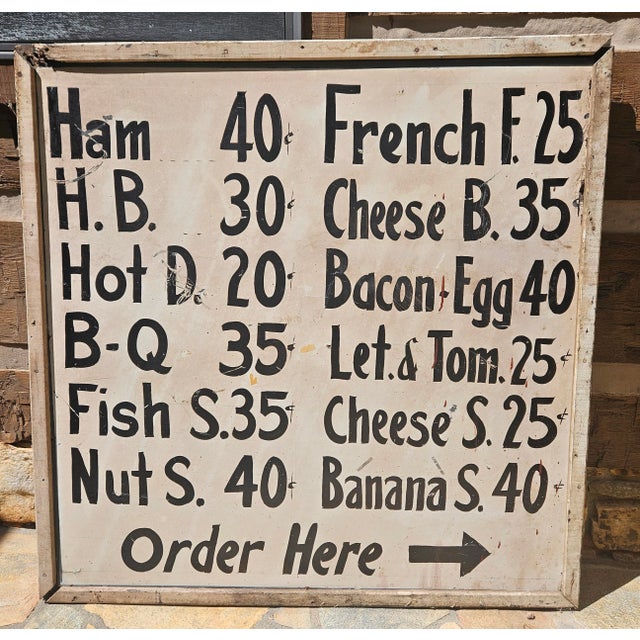 Mid 20th Century Rare Antique Double-Sided Coke & Appalachian Cafe Menu Sign For Sale - Image 5 of 18